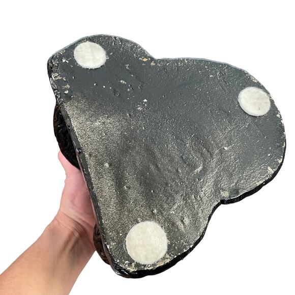 Chalkware Poodle Ashtray Large Black Dog Trinket Vtg Mid Century Kitschy READ - Picture 11 of 16